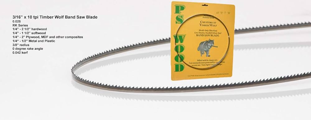 PS Wood Timber Wolf 59 1/2 x 3/16 x 10 tpi Band Saw Blade